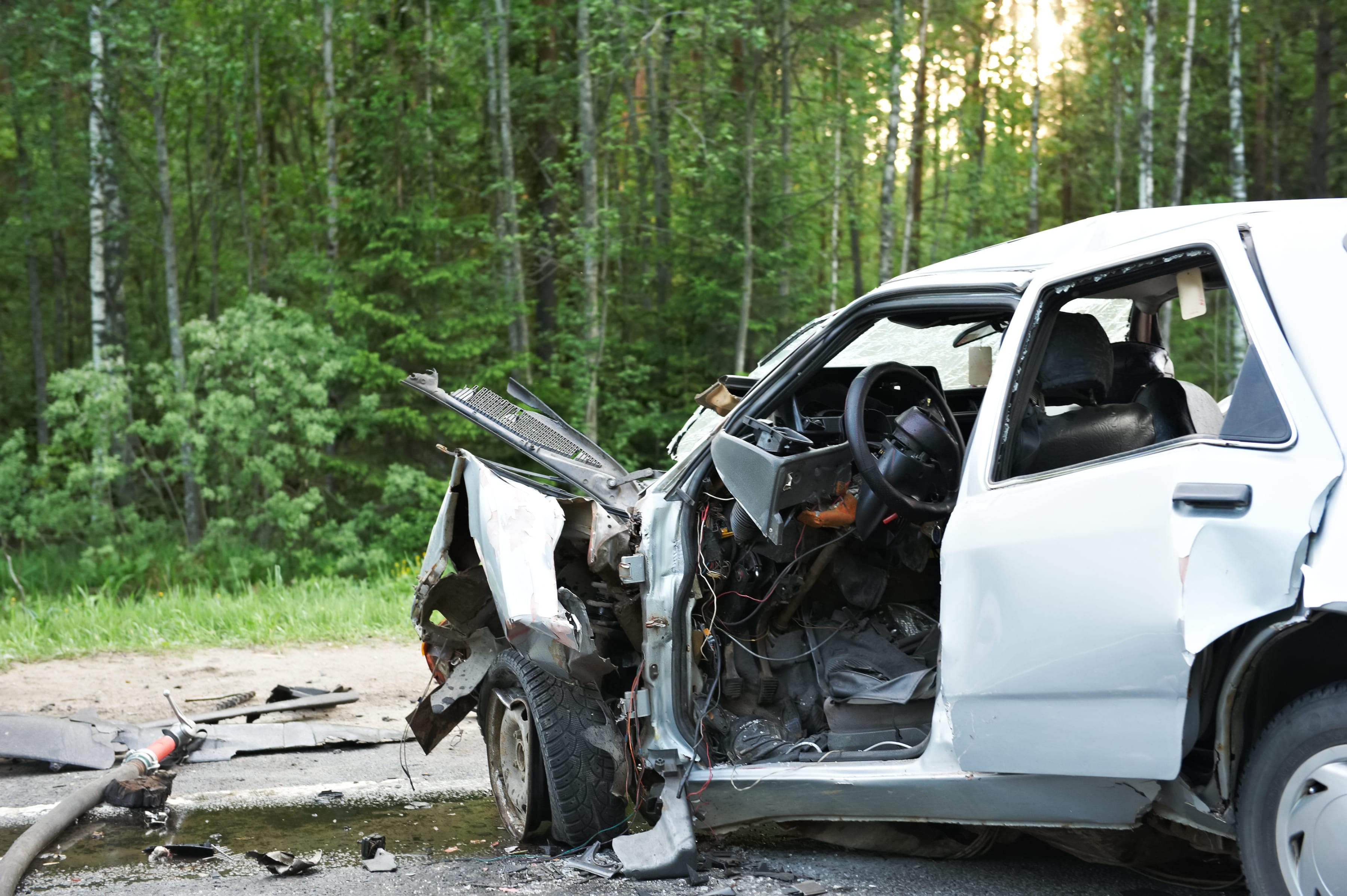 Car crash in a hit and run accident